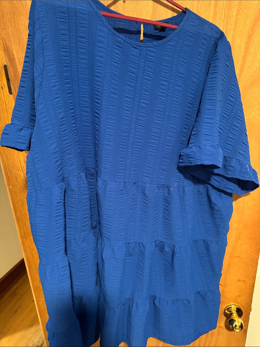 torrid Blue Textured Tiered Mini Dress